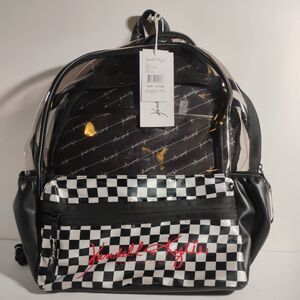 Kendal and Kylie Black /Checked ,Bone, Partially Clear Backpack New with Tags.